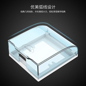 Boîte à interrupteurs et prises étanche de type 86 IP44, support mural bleu transparent pour salle de bain et usage domestique - Product Image 3