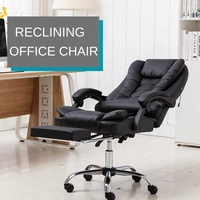Chaise de bureau ergonomique avec support lombaire, pivotante et inclinable, en PVC, pour espace de travail commercial
