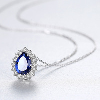S925 Trendy Luxury Gorgeous White Gold Plated Mujeres Joyería de moda Collar de circón Regalo de cumpleaños