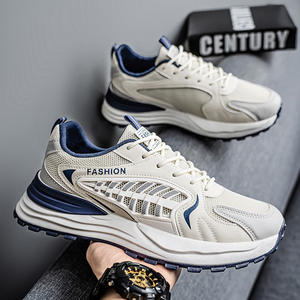 Autumn <b>Men's</b> Running Shoes New Breathable Mesh Lace-Up Chunky Skateboard Shoes Fashion <b>Sneakers</b> White Casual shoes for <b>men</b> - Product Image 3