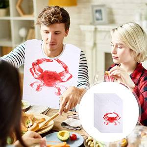 Bavoirs jetables en plastique imperméables avec logo personnalisé, à nouer, <span class=keywords><strong>pour</strong></span> adultes et enfants, parfaits <span class=keywords><strong>pour</strong></span> <span class=keywords><strong>manger</strong></span> des fruits de mer - Vente en gros - Product Image 5