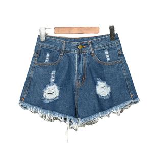 Shorts en <span class=keywords><strong>jean</strong></span> <span class=keywords><strong>taille</strong></span> haute pour femmes grandes tailles, décontractés, respirants, coupe ample, jambes larges, pour l'été, pour étudiantes et sœurs jusqu'à 100 kg - Product Image 2