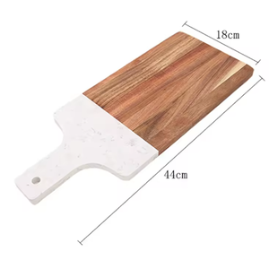 <span class=keywords><strong>Planche</strong></span> <span class=keywords><strong>de</strong></span> service en marbre et bois d'acacia avec poignée - Product Image 2