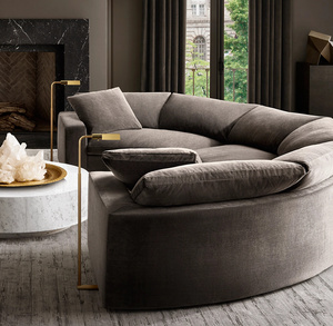 Đồ nội thất phòng khách Vòng ghế gỗ khung vải bọc ghế mềm trong nhà đám mây Modular sofa - Product Image 1