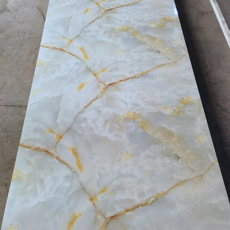 Waterproof 4x8 Sheet Plastic And Decorative Stone High Gloss Stone Uv Board For Indoor Use