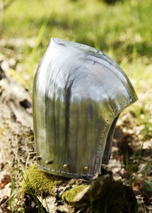 Casque Bascinet traditionnel sans visière, casque en acier fait main avec doublure en cuir, style médiéval, armure décorative, objet de collection - Product Image 3