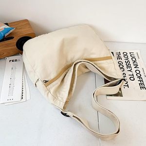 Women's <b>Medium</b> Canvas Tote <b>Handbag</b> Crossbody Hobo Shoulder Bag with PP Cartoon Design Zipper Closure 3 External Pockets - Product Image 2