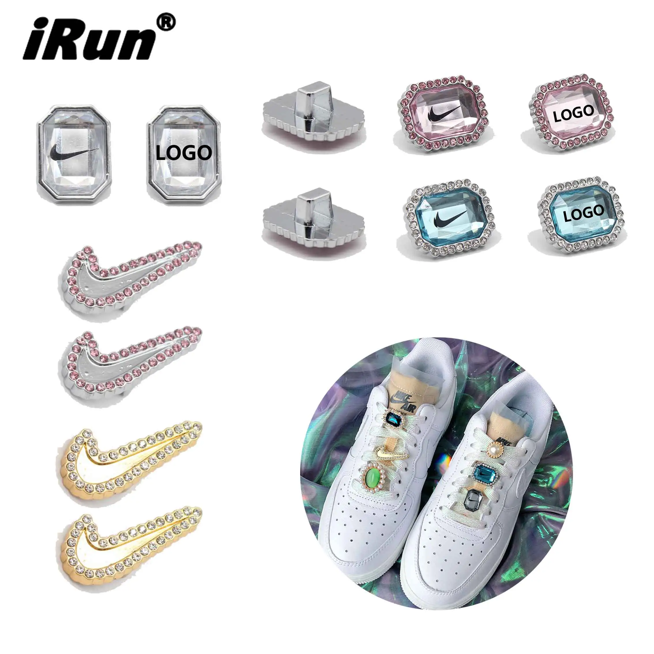 IRun — breloques à lacets colorés jordan af1, accessoires pour baskets, chaussures en silicone, personnalisés