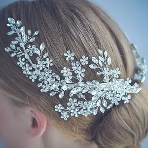 Hair Accessories Bridal Luxury Crystal Bridal Headpiece Accessories Fancy Wedding Hair Vine Party Prom Hair Clip Jewelry Brides Barrette
