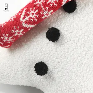 Boneco de neve branco em forma de estrela para decoração de festas de Natal, chapéu com lenço, almofada de pelúcia ultra macia para sofá doméstico