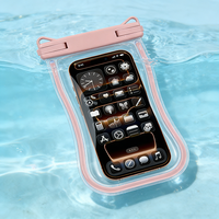 Sac étanche pour téléphone, sac étanche lumineux IPX8 avec fenêtre tactile transparente en TPU et cordon de cou