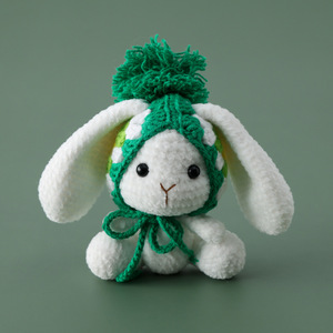 Nouveau produit viral : Porte-clés lumineux 3D écologique en forme de poupée de lapin à longues oreilles, tissée, style <span class=keywords><strong>grand</strong></span>-mère, Mengxiaoya - Product Image 6