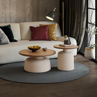 Table basse extensible moderne minimaliste en bois et acier Leer, 2 pièces, pour salle à manger et salon