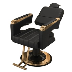 Chaise de barbier inclinable à vente chaude, mobilier de salon de coiffure, chaise de barbier réglable dorée, salon de beauté, usine - Product Image 2