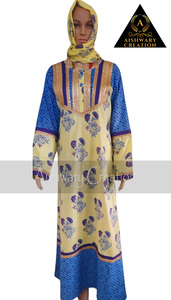 Modern Designed Women's Abaya <b>Kaftan</b> Fancy Gown Breathable Pure Silk Cotton Printed Seamless for Various Uses Traditional Muslim - Product Image 3