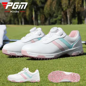 PGM XZ342 sepatu golf produsen tali tombol, sepatu golf tahan air paten antiselip untuk anak laki-laki dan perempuan