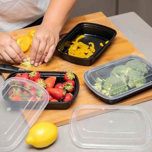 24 Oz Safety Plastic Pp <b>Microwaveable</b> Rectangular Container Food Lunch Box Kitchen <b>Storage</b> - Product Image 2