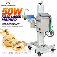 Machine de marquage laser industrielle IPS-LF50 F MG pour bijoux en or, gravure de noms, logos et numéros de série, gravure de texte et de logos