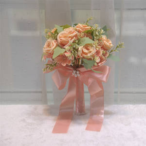 Bouquet de fleurs artificielles en soie pour mariée, 100% naturel, pour les occasions de mariage et de remise de diplôme - Product Image 4