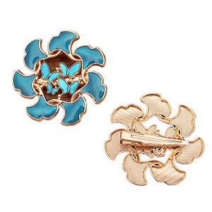 jiangc (15160) Lengua de pato con base incrustada de nácar, aleación de hoja de Ginkgo en forma de anillo - Product Image 4