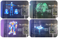 Ventilateur LED Holographique Extérieur Imperméable 65cm 3D avec Contrôle par Application Wifi, Projecteur Publicitaire à Hologramme