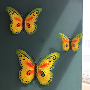 Décoration <span class=keywords><strong>murale</strong></span> en fer forgé Art Déco créative, papillon tridimensionnel, pendentif en métal avec couleur et forme personnalisées - Product Image 4