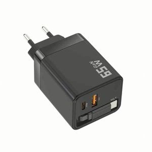 Type C Fast Charger 65W Gan USB Qc3.0 Wall Charger with Retractable Cable 35W PD Charger for Phone 15 16 Pro Max - Product Image 1