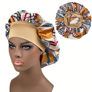 Nuevo y Elegante Gorro de Satén Grande para Mujer, con Banda Elástica Ancha, Gorro de Dormir de Una Sola Capa, Gorro para Dormir por la Noche - Product Image 4