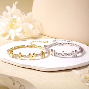 Dylam Adjustable Diamond 925 Silver Pregnant Women 5A Zircon 18K Gold Plated Tennis <b>Love</b> Mothers Day Gifts Charm Bracelets - Product Image 4