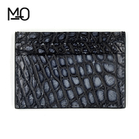 Dompet Kartu Wanita Kulit Sapi Vintage Terlaris, Anti-RFID, Tekstur Kulit Buaya, Dompet Koin Tipis Pendek