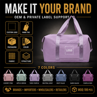 Sac de voyage extensible OEM personnalisé avec compartiment sec/humide et manchon de bagage pour la gym, les week-ends, sac fourre-tout pour femme