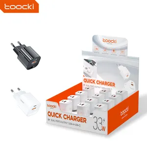 Toocki cheap price wall charger usb power adapter white black 33w gan wall charger eu usb-c fast charger for iphone
