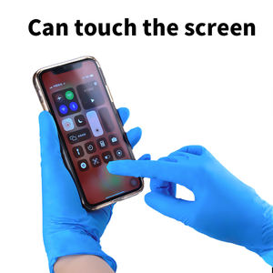 Gants en nitrile jetables bleus sans poudre 3mil usage industriel transformation alimentaire imperméables et résistants à l'huile 100 pièces 1 boîte - Product Image 4