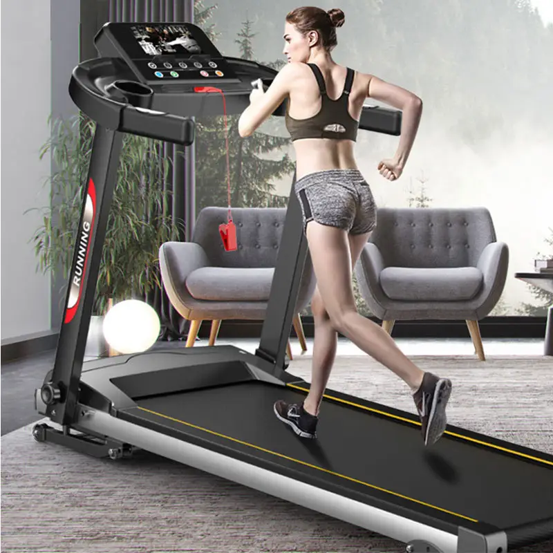 Free Sample Foldable Automatic Home Treadmill Black Fitness LED Heart Unisex Customized Motor MOCO Bodybuilding Logo Packing ZHE