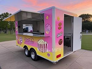 Camión de Comida Móvil, Remolque de Comida Rápida con Cocina Totalmente Equipada, Carrito de Comida Callejero para Catering y Barbacoa, con Certificación CE - Product Image 2