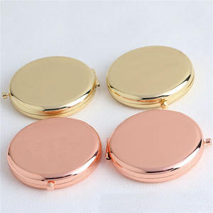 圆形金属紧凑型镜子激光雕刻促销礼品空白金属工艺品 - Product Image 6