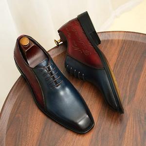 New Luxury Casual Genuine Leather <b>Lace</b>-Up Platform <b>Elastic</b> Band Men's Shoes Trendy Retro Fashionable - Product Image 6