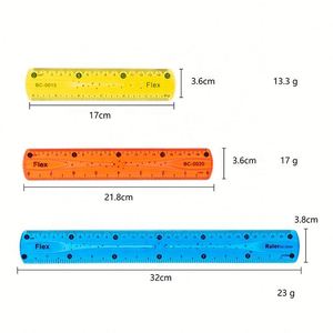 Regla Flexible de Plástico PVC Transparente de Alta Calidad de 12 Pulgadas/30 cm con Doble Escala para Centímetros y Pulgadas, Plegable - Product Image 3