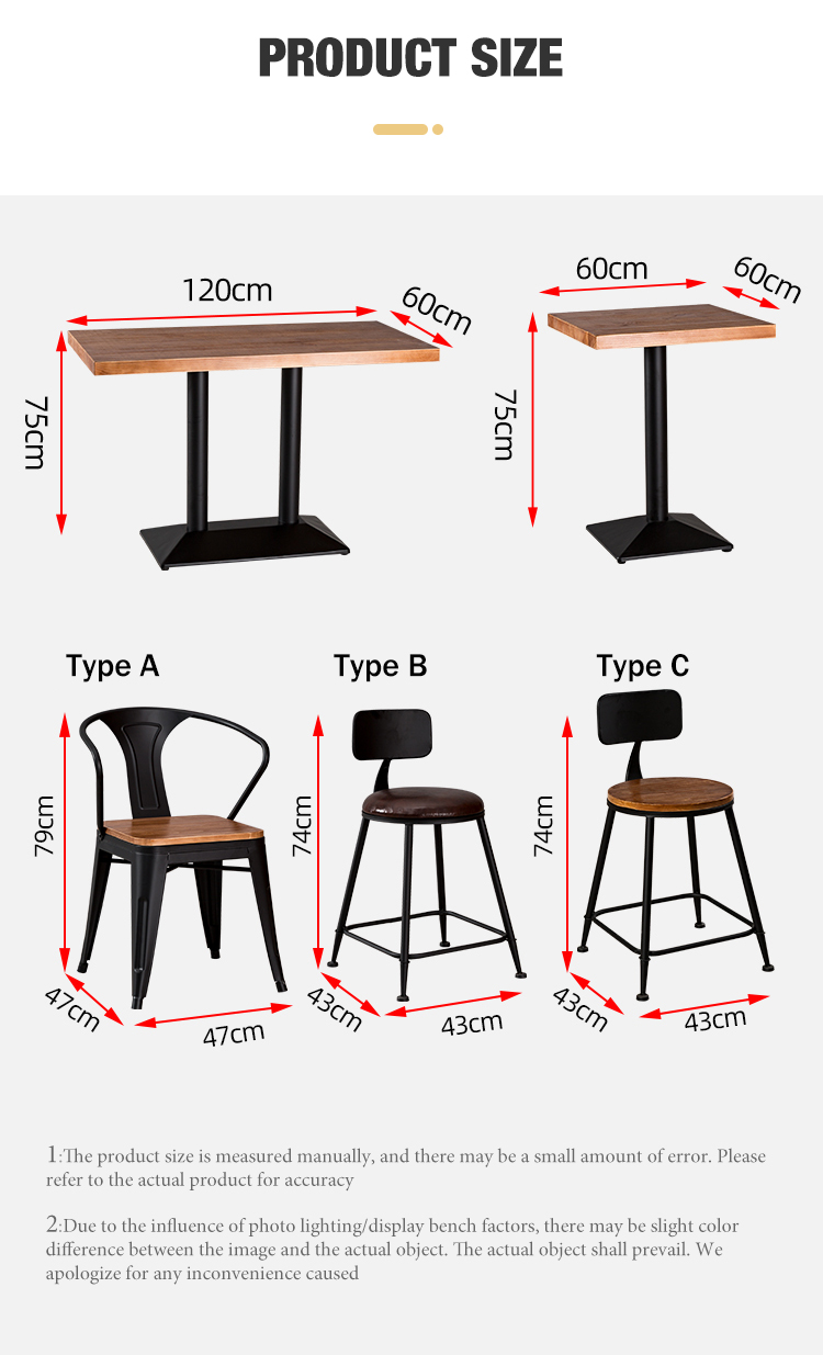 Modern Design Solid Wood Metal Dining Chairs for Restaurants