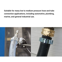 Colliers de serrage pour tuyaux à sertir plaqués, en acier inoxydable 304, Double oreille, colliers de serrage, tailles 11 à 13