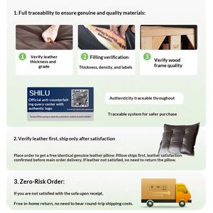 Divano a Tre Posti DAMENGNIU Yada Island in Vera Pelle di Alta Qualità, Stile Italiano di Lusso Leggero, con Spugna ad Alta Densità per <span class=keywords><strong>Soggiorno</strong></span> - Product Image 3