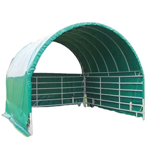 Antil-uv và không thấm nước màu xanh lá cây tráng bạt ngựa tròn uốn cong đồng cỏ Lều trở lại tường lều cho ngựa để thức ăn và ngủ - Product Image 3