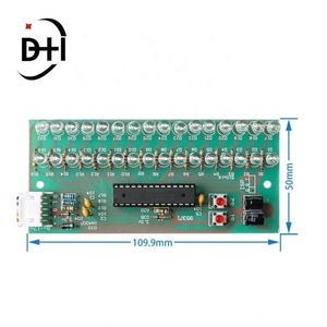 DC 8V-12V 16 LED ช่องสัญญาณคู่ MCU ปรับรูปแบบการแสดงผลได้ LED VU Meter ตัวบ่งชี้ระดับเสียง แอมพลิฟายเออร์ โมดูลปรับแต่งเสียงเพลง - Product Image 2