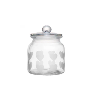 POTÉTIL DE VIDRIO REDONDO CON FORMA DE CORAZÓN Y TAPA HERMÉTICA DE VIDRIO - Product Image 6