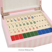 Ensemble de Mahjong en Bois Rose de Luxe Personnalisé en Gros avec 144 Tuiles et Charnières Métalliques pour Jeux à Domicile, Fêtes, Rangement et Voyage