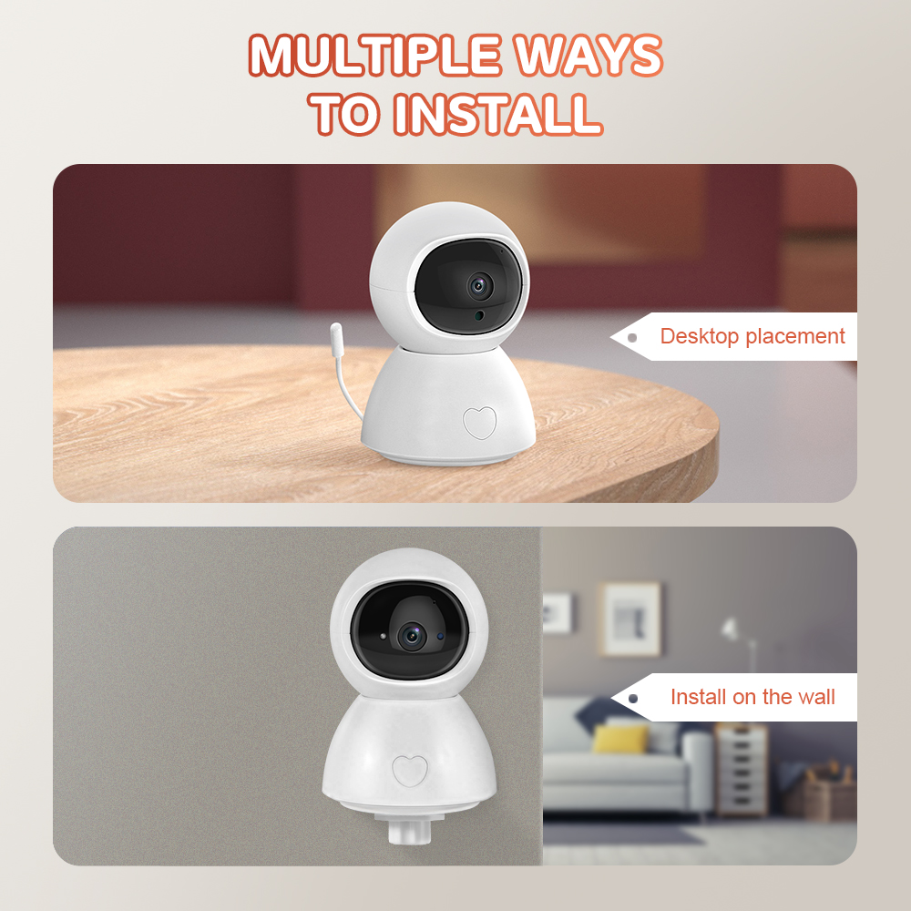 New Sound Detection & Real Time Temperature Detecton Bult-in 6 Lullaby Tuya Smart 2.0MP Baby Smart WIFI Camera PST-BM289