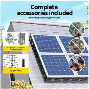 <span class=keywords><strong>Malla</strong></span> <span class=keywords><strong>de</strong></span> protección para páneles solares <span class=keywords><strong>de</strong></span> 8'' contra palomas, <span class=keywords><strong>de</strong></span> acero inoxidable 304 con revestimiento <span class=keywords><strong>de</strong></span> PVC negro, rollo <span class=keywords><strong>de</strong></span> <span class=keywords><strong>malla</strong></span> con clips, resistente a los rayos UV - Product Image 2