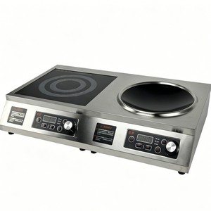 YINHI - Cocina de Inducción Comercial de Acero Inoxidable de 3500W de Alta Potencia, 2 Quemadores, Control de Doble Zona, Uso en Exteriores - Product Image 1