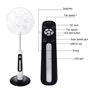 Ventilatore verticale solare da <span class=keywords><strong>12</strong></span> <span class=keywords><strong>volt</strong></span> a corrente continua, ventilatore solare ricaricabile, adatto per uso domestico ed esterno - Product Image 5