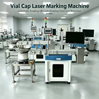 Machine de codage laser UV haute vitesse à alimentation entièrement automatique avec collecte de données QR et rejet visuel des défauts pour les bouchons de bouteilles de boissons